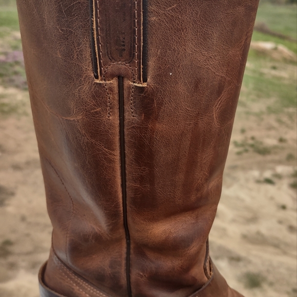 BROWN LEATHER BOULET HARNESS MOTORCYCLE BOOTS WOMENS 9.5 MENS 8.5 - Picture 12 of 15